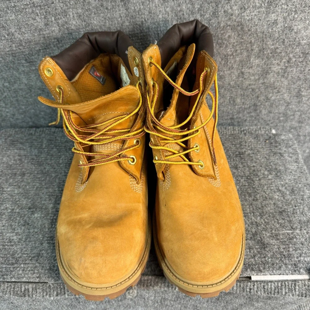 Timberland 6 Inch Premium Waterproof Boots Wheat Nubuck Leather Mens 7.5